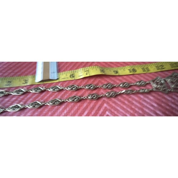 Vintage Monet Gold Filigree Paisley Tassel Statement Necklace 1970S Designer Art - Picture 15 of 16